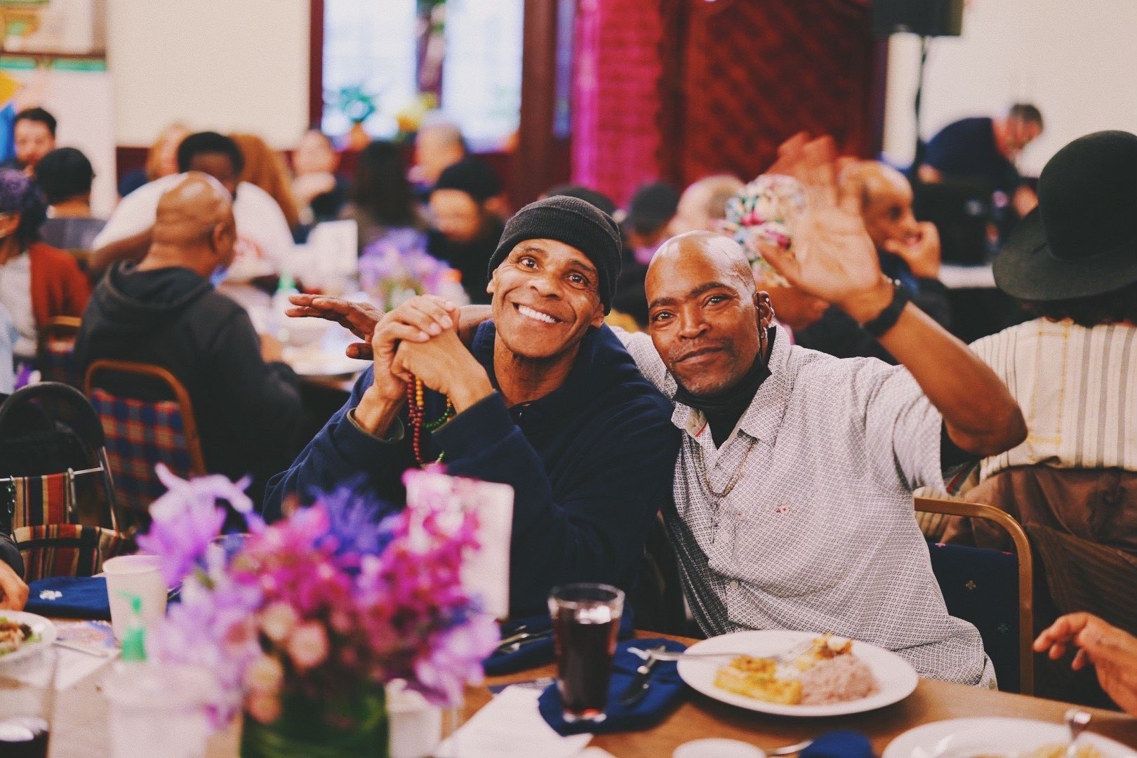 Guests at a Free Food gathering